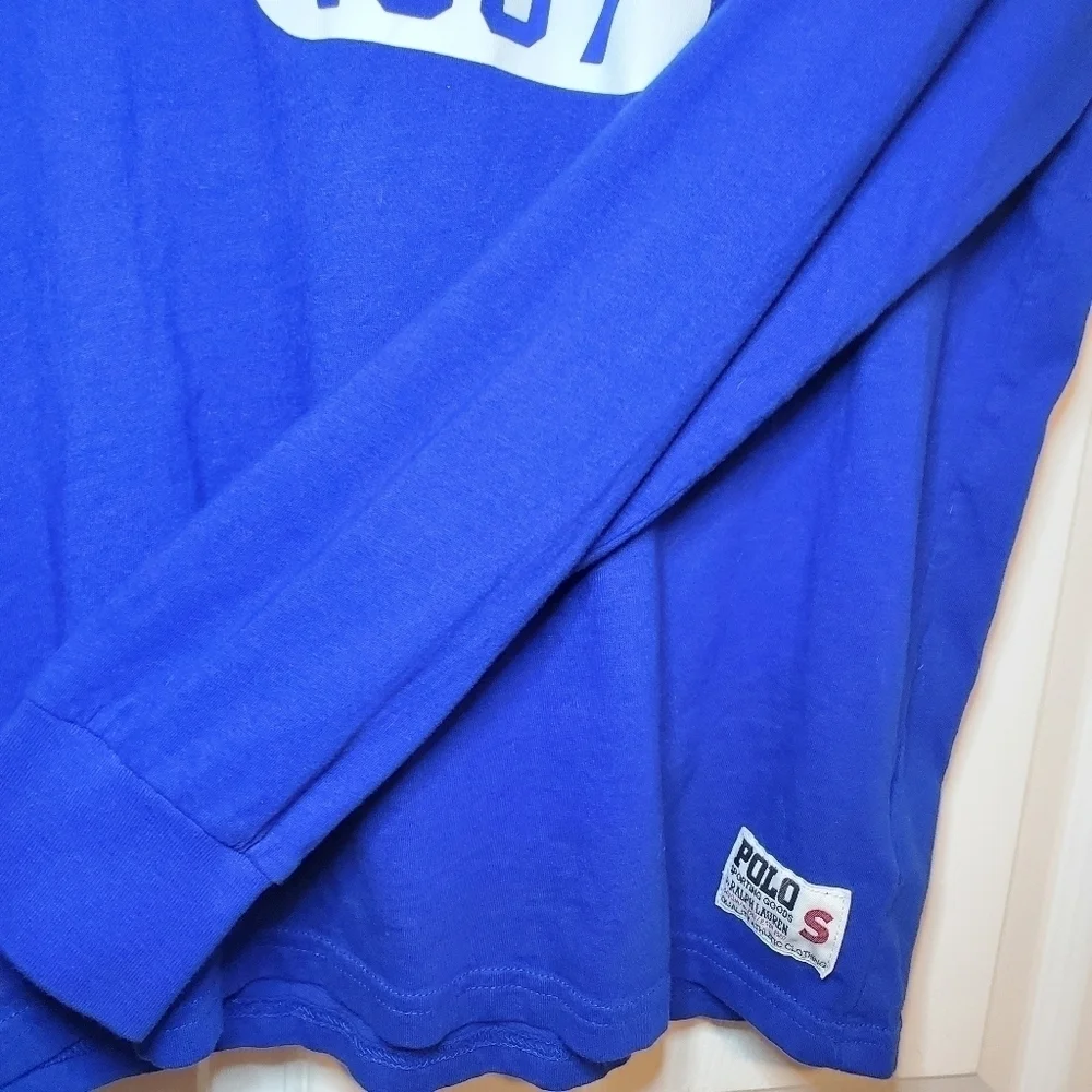 Polo Ralph Lauren Blue Logo Hooded Jersey T-shirt Sz S